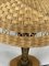 Brutalist Gilded Wrought Iron and Rattan Wicker Mushroom Table Lamp, 1960s 20