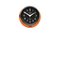 Reloj de pared británico en naranja con esfera negra silenciosa, años 70, Imagen 4