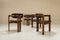 Pamplona Dining Chairs in Walnut and Aubergine Leather by Augusto Savini for Pozzi, Italy, 1965, Set of 4 5