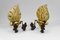 Hollywood Regency Sconces in Carved, Painted and Patinated Wood, 1950s, Set of 2 1