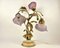 Tischlampe in Blumenform | Italienische Vintage Beleuchtung | Tischlampe aus Metall & Glas 1