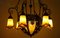 Art Deco Wrought Iron Pate de Verre Glass Chandelier, France, 1990s, Image 15