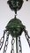 Lámpara de araña Pate de Verre Art Déco de hierro forjado, Francia, años 90, Imagen 19