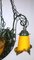 Lámpara de araña Pate de Verre Art Déco de hierro forjado, Francia, años 90, Imagen 21