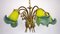 French Brass Pate De Verre Hanging Lamp, 1950s 7
