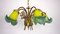 French Brass Pate De Verre Hanging Lamp, 1950s 5
