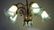 Lámpara colgante Pate De Verre francesa de latón, años 50, Imagen 8