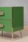 Mid-Century Square Green Color Glass & Brass Nightstands, Set of 2 8