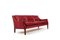 Patinated Indian Red Leather Sofa by Arne Wahl Iversen, 1960s 6