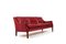 Patinated Indian Red Leather Sofa by Arne Wahl Iversen, 1960s, Image 6