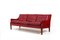 Patinated Indian Red Leather Sofa by Arne Wahl Iversen, 1960s 1