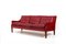 Patinated Indian Red Leather Sofa by Arne Wahl Iversen, 1960s, Image 1