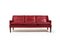 Patinated Indian Red Leather Sofa by Arne Wahl Iversen, 1960s 2