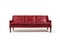 Patinated Indian Red Leather Sofa by Arne Wahl Iversen, 1960s, Image 2