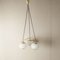 Italian Chandelier with Satin Glass Spheres in Brass Structure, 1950s 1