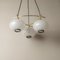 Lámpara de araña italiana con esferas de vidrio satinado de estructura de latón, años 50, Imagen 7