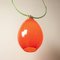 Pendant with Brass Scales-Shaped Frame & Thick Murano Glass Diffuser in Red-Purple 7