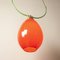 Pendant with Brass Scales-Shaped Frame & Thick Murano Glass Diffuser in Red-Purple, Image 7