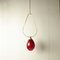 Pendant with Brass Scales-Shaped Frame & Thick Murano Glass Diffuser in Red-Purple 3