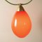 Pendant with Brass Scales-Shaped Frame & Thick Murano Glass Diffuser in Red-Purple, Image 5