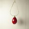 Pendant with Brass Scales-Shaped Frame & Thick Murano Glass Diffuser in Red-Purple 4