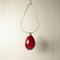 Pendant with Brass Scales-Shaped Frame & Thick Murano Glass Diffuser in Red-Purple, Image 4