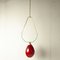 Pendant with Brass Scales-Shaped Frame & Thick Murano Glass Diffuser in Red-Purple 1