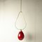 Pendant with Brass Scales-Shaped Frame & Thick Murano Glass Diffuser in Red-Purple, Image 1