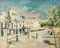 Unknown Artist, Impressionist Town Scene, Mid-20th Century, Oil on Canvas, Image 1