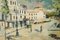 Unbekannter Künstler, Impressionistische Stadtszene, Mitte des 20. Jahrhunderts, Öl auf Leinwand 3