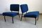 Vintage Chairs in Blue Curllet Fabric, 1960s, Set of 4 5