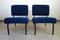 Vintage Chairs in Blue Curllet Fabric, 1960s, Set of 4 1