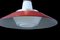 Lampada da soffitto in vetro opalino con paralume rosso di Voss Belysning, Danimarca, anni '60, Immagine 6