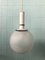 Lámpara colgante Targetti italiana con pantalla de esfera de Murano, años 60, Imagen 8