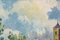 Artista sconosciuto, Paesaggio post impressionista con ulivi e chiesa del villaggio, 1974, Olio su tela, Con cornice, Immagine 8