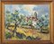 Artista sconosciuto, Paesaggio post impressionista con ulivi e chiesa del villaggio, 1974, Olio su tela, Con cornice, Immagine 2