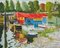 Jackson, Puppet Theatre Barge, Thames, Richmond, 21st Century, Oil on Board 1