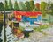 Jackson, Puppet Theatre Barge, Thames, Richmond, 21st Century, Oil on Board, Image 1