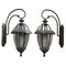 Vintage Spanish Lantern Seville Model Wall Light in Iron & Glass, Set of 2 1