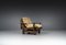 Lounge Living Room Set in Softwood & Leather, France, 1960s, Set of 7 15