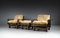 Lounge Living Room Set in Softwood & Leather, France, 1960s, Set of 7 9