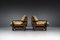 Lounge Living Room Set in Softwood & Leather, France, 1960s, Set of 7 10