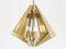 Brass & Smoked Glass 3-Light Pendant Lamp by Gino Paroldo, 1960s 2