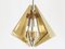 Brass & Smoked Glass 3-Light Pendant Lamp by Gino Paroldo, 1960s, Image 2