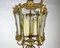 Ceiling Lantern in Gilt Bronze with Glass Panels, 1930s, Image 3