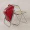 Chaise Plona en Cuir Rouge par Giancarlo Piretti pour Castelli, 1970s 10