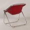 Plona Chair in Red Leather by Giancarlo Piretti for Castelli, 1970s 7