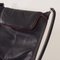 Falcon Chair in Black Leather by Sigurd Russel for Vatne Mobler, 1980s 11