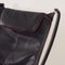 Falcon Chair in Black Leather by Sigurd Russel for Vatne Mobler, 1980s, Image 11