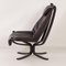 Chaise Falcon en Cuir Noir par Sigurd Russel pour Vatne Mobler, 1980s 5